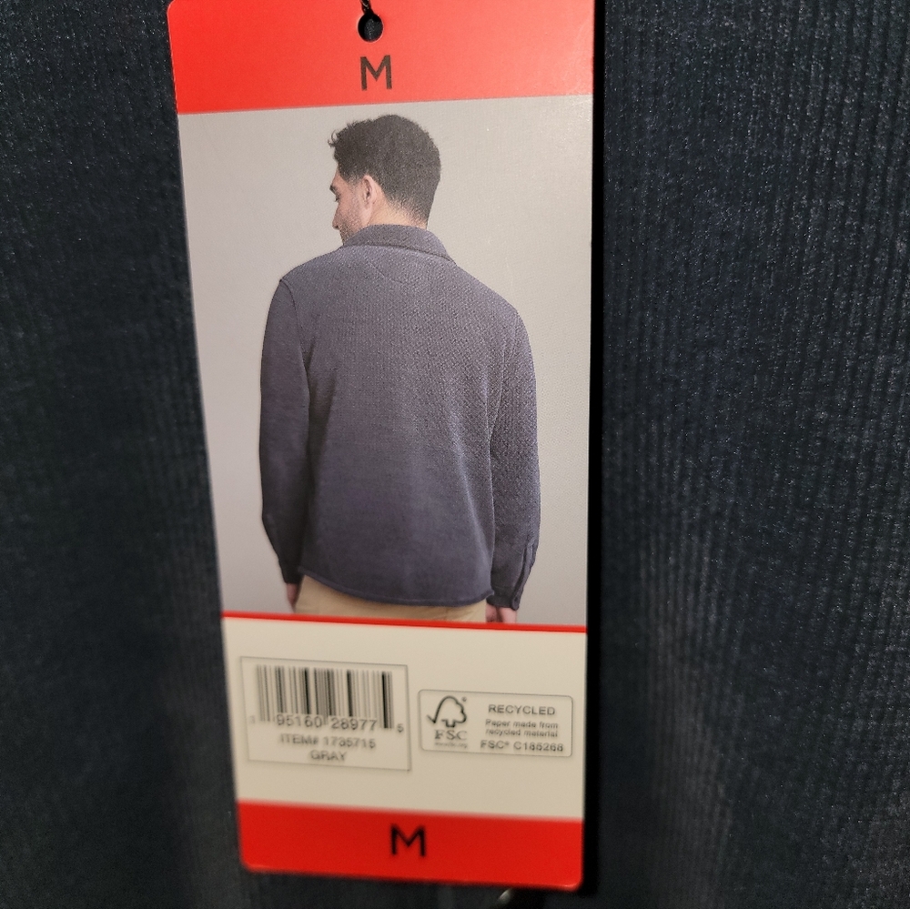 Mens Sz M NEW Shacket Gray Stretch Fleece Lined Jacket Copper & Oak - Picture 10 of 11